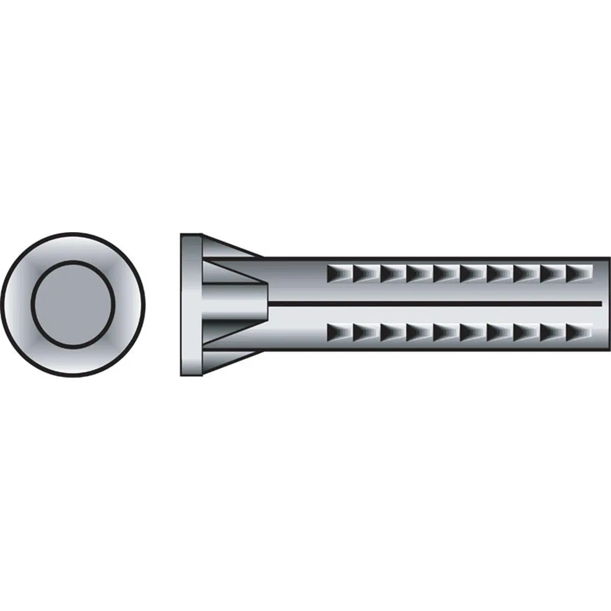 212 MAIN Lead Anchor, 6-8 in Length, 1 in Diameter, with Wood Screw, 100 Per Box