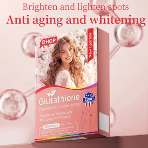 DHOP Glutathione Niacinamide Complex Softgels Natural Skin Wellness Supplement with Collagen Rose & Grape Seed Extract Support Bright Youthful Skin