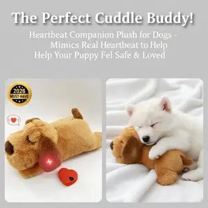 The Perfect Cuddle Buddy! Heartbeat Companion Plush for Dogs - Mimics Real Heartbeat to Help Your Puppy Feel Safe & Loved