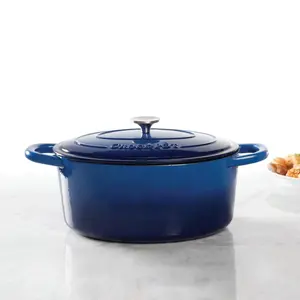 Gibson Classic 7 qt Oval Metal Dutch Oven Crock Pot, Kitchen & Stove Cookware, Sapphire (69149.02)