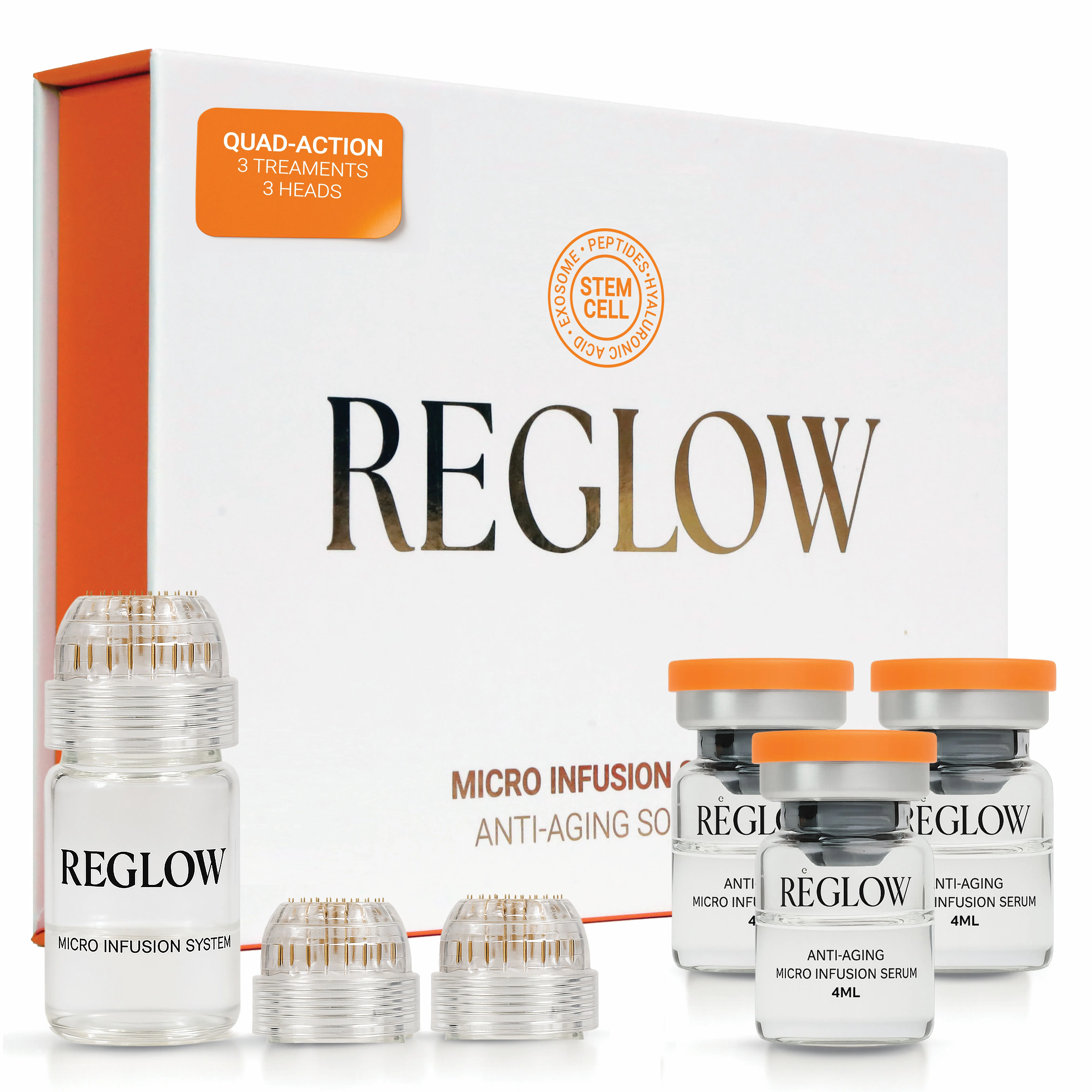 ReGlow Micro-Infusion Quadra-Action Exosome & Stem Cell Face Serum for Radiant, Smoother-Looking & Firmer Skin | At-Home Skincare Treatment with Collagen Peptides & Hyaluronic Acid (1.5 Months Supply)