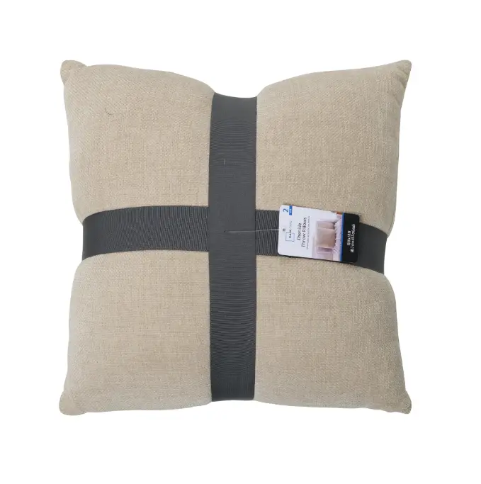 Mainstays 18" x 18" Solid Chenille Beige Polyester Decorative Pillow Set (2 Count)