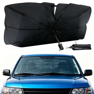 Large Car Front Window Sunshade Umbrella 55x31 Inch, Heat Insulation UV Block Windshield Cover for Sedan SUV Pickup Truck