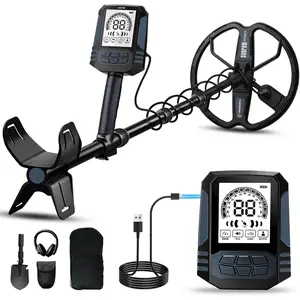 Rechargeable Metal Detector for Adults, 35H    Detector Kit, 10'' Deep Search Double-D Coil, High Accuracy Pinpointer for Beach, Saltwater & Yard - OTMD15