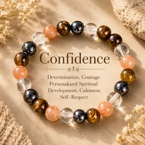 1PC Solar Plexus Chakra Healing Crystals Beads Band With Tiger Eye For Stress Relief Bracelet, Men And Women's Confidence And Self-Esteem Jewelry Gift - Homeopathic Solid Format summerwins,summerwins