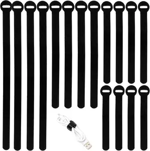 150PCS Reusable Cable Ties 4+6+8+10inch Multi-Purpose Hook & Loop Cable Straps Adjustable Fastening Cord Organizer for Home Office Data Centers Black