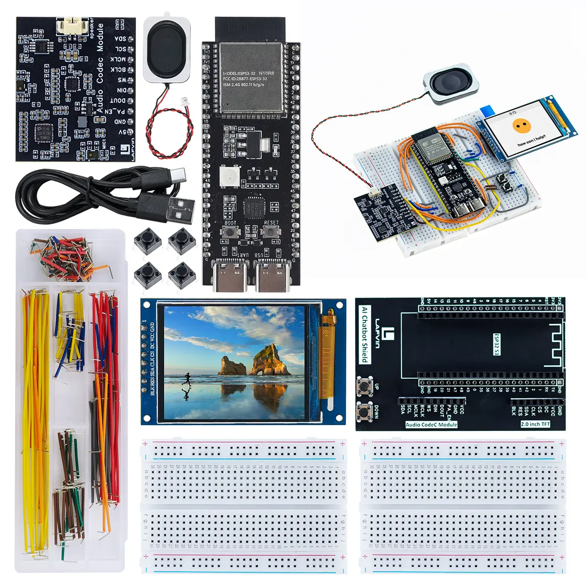 LAFVIN ESP32S3 AI Chatbot kit for ESP32-S3-WROOM with Tutorial Compatible with Arduino IDE