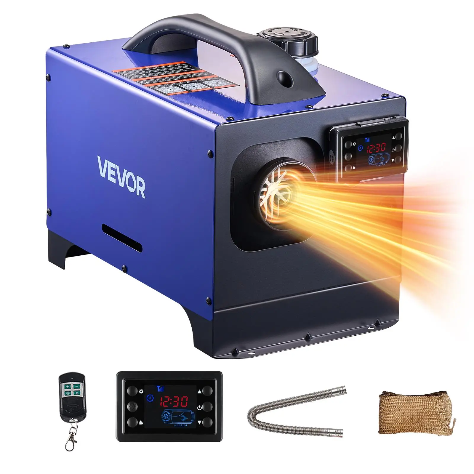 【Summerfinds】VEVOR Diesel Heater, 8KW, DC 12V/24V, All in One Portable Diesel Air Heater with Remote Control and LCD Display, Fast Heating Low Noise, 5 L Fuel Tank for Vehicles, RVs, Vans, Tractors and Trucks