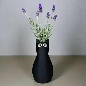 Cute Cat Vase, Unique Cat Planter for Desktop, Shelf, Home Decor, Perfect Gift for Cat Lovers, Fun and Creative Pet Accessory