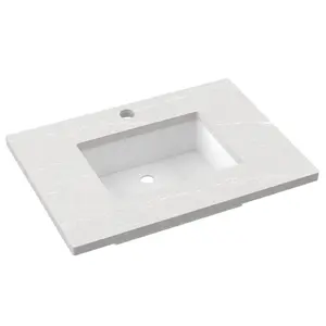 Vanderloc 31" Silestone® Quartz Vanity Top Single Rectangle Centered Sink