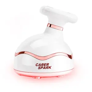 CARER SPARK Handheld Body Massager for Legs & Belly - Lymphatic Drainage & Anti swelling Tool with Heat, Vibration - Electric Machine Reduces Stretch Marks White Detox Gift
