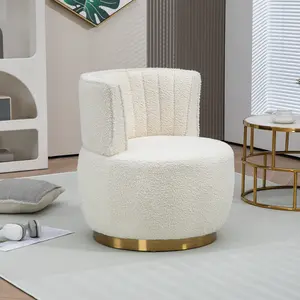 360 Degree Swivel Cuddle Barrel Accent Sofa Chair Round Armchair with Wide Upholstered Teddy Fabric for Living Room Bedroom Office Waiting Rooms wooden man cave furniture stylish design apartment luxury criss cross desk reading nightstand sets of 2