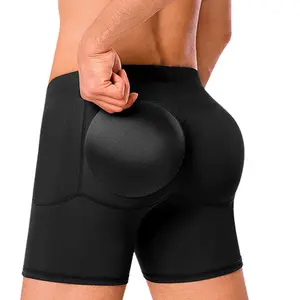 CATTIBOR 1/2 Pack Men Boxer Shorts Brief,Men Padded Underwear Hips Enhancer Shaper ,Men Butt Lift Panties,Men Underwear With Removable Pad