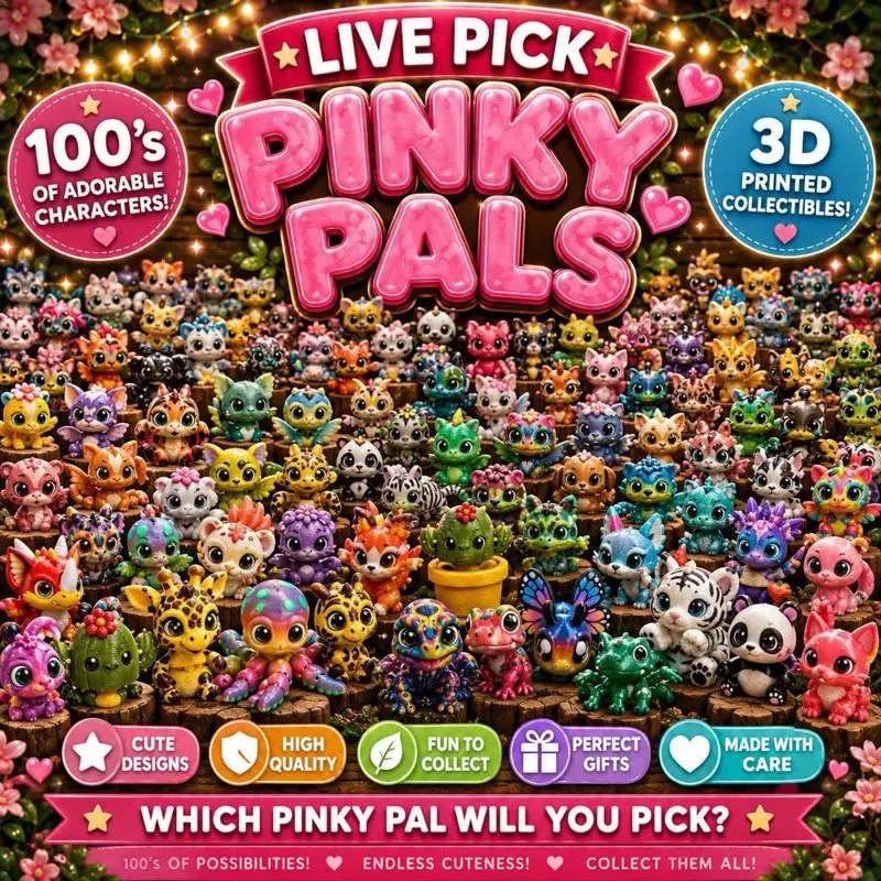 Live PINKY PALS 3D Printed Figurines and Statues Pack for Decor and Gifting Cute Desktop Ornaments for Interior Decoration Accessories Modern Design Compact Size Unique Gift Idea Decorative