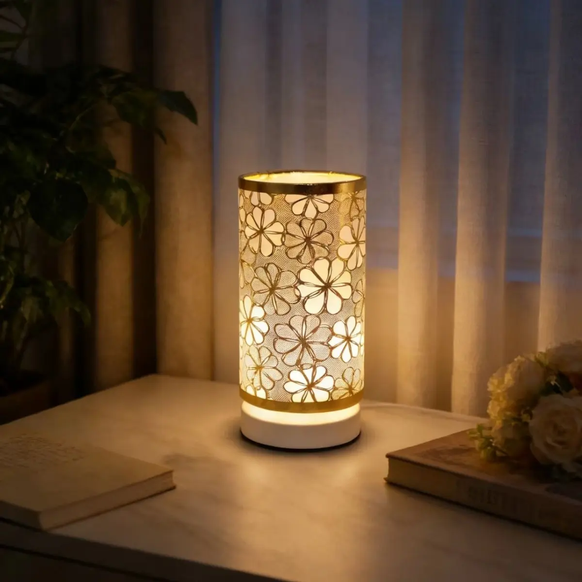 Modern Creative Design Aesthetic Decorative Table Lamp with Soft Fabric Shade, Stylish Iron Base for Cozy Bedroom Living Room Home Office Lighting Home Decoration Lamp