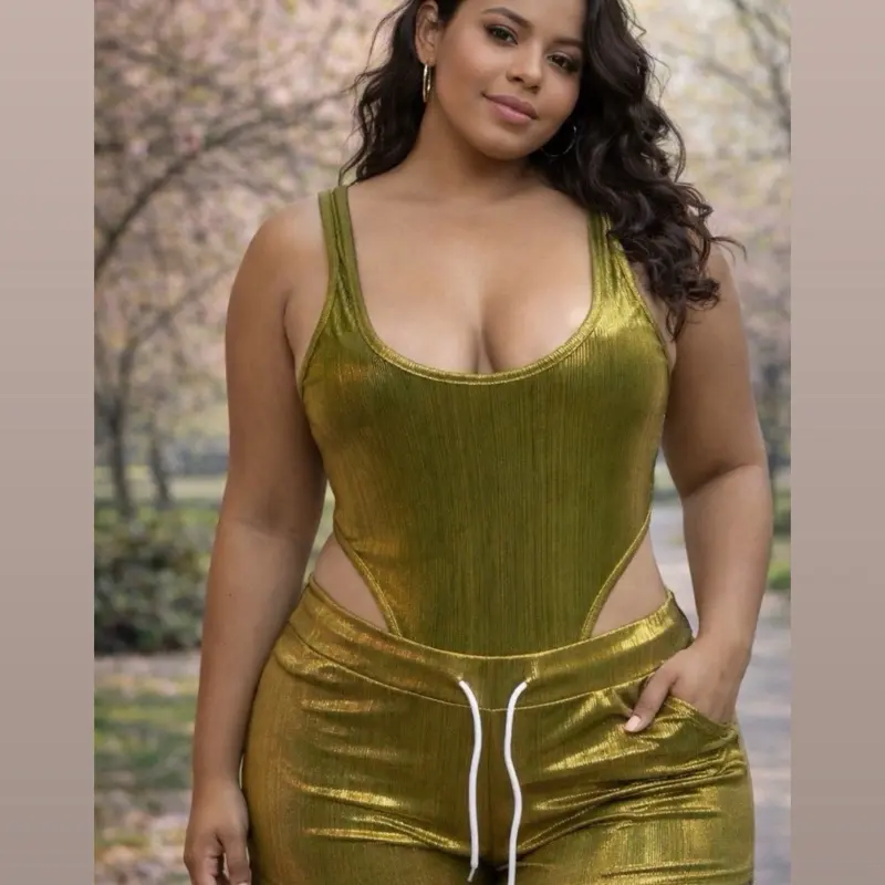 Golden Glow Romper Set - Stylish and Comfortable Outfit for Everyday Wear