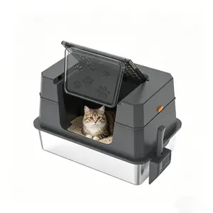 BC pacific No Odor Stainless Steel Cat Litter Box | Easy Clean & Non-Stick,cat owner must have,pet cleaning essential,indoor cat litter box,multi cat litter solution