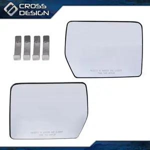 CROSSDESIGN Power Mirror Glass Fit For 04-10 Ford F150 Mark LT Pickup Truck Driver Passenger