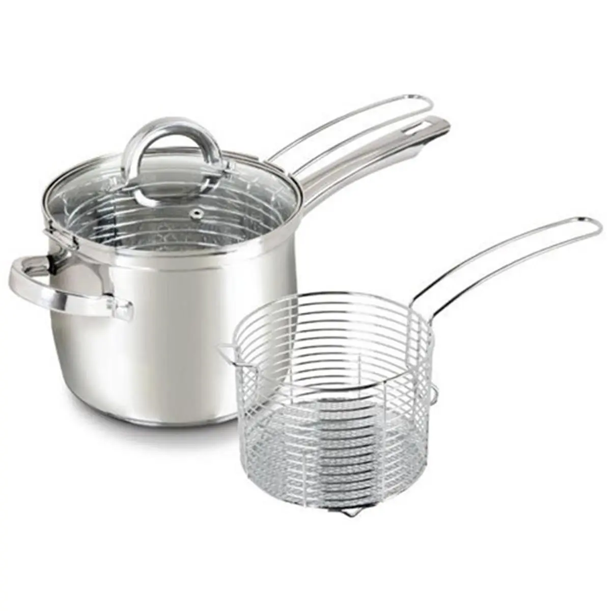 Oster Sangerfield 3-Piece Deep Fryer Set - Riveted Handles, Oil Drain Hook, Convenient for Frying Small & Medium Batches, Kitchen Household Appliance