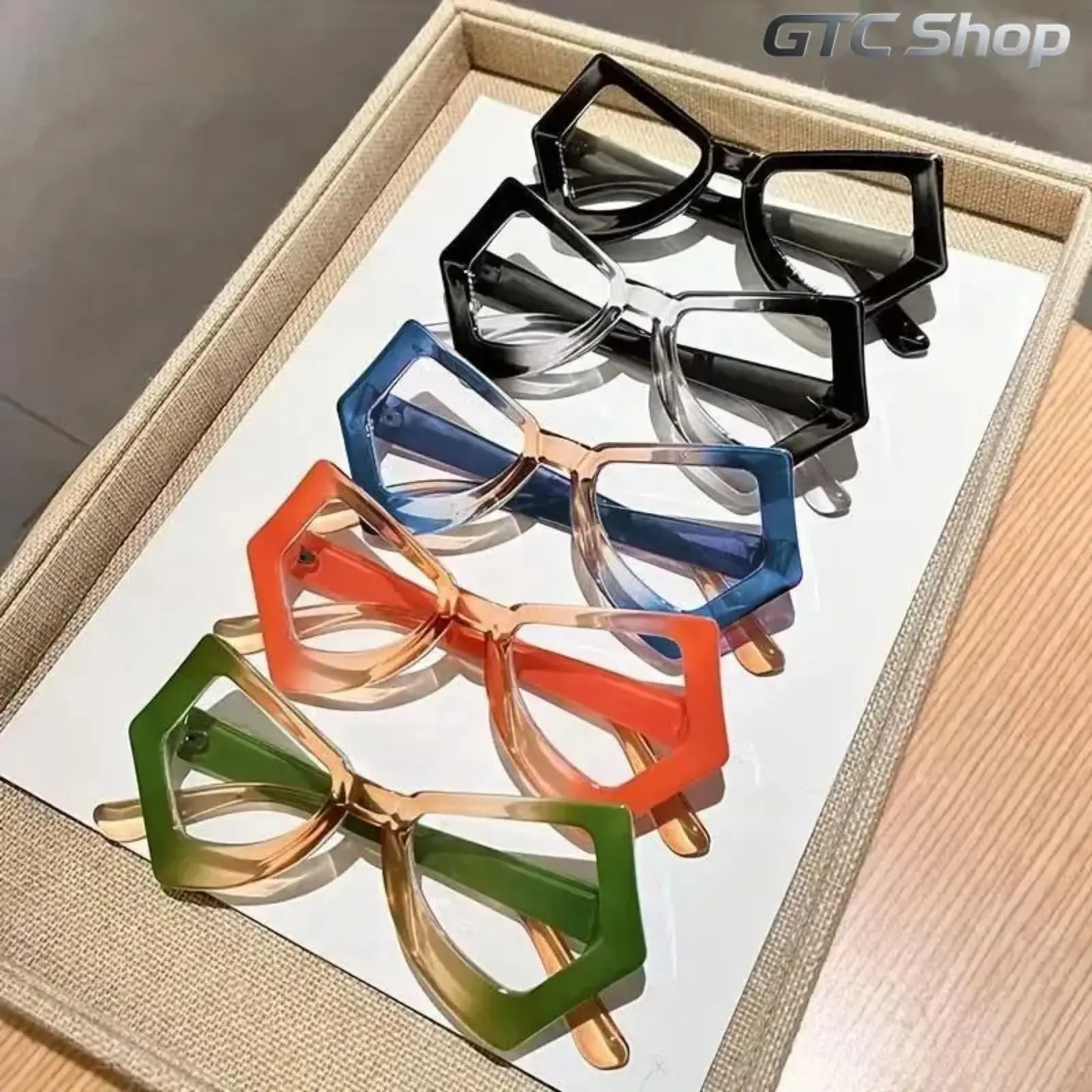 Women's 5pcs Anti Eyestrain Eyewear, Butterfly Cat-Eye Bluelight Glasses with Green-Orange Tinted Lenses, Metal Hinges, Ergonomic Compact Lightweight Fit, Fashionable Frames for Digital Reading, Sports & Outdoor Accessories