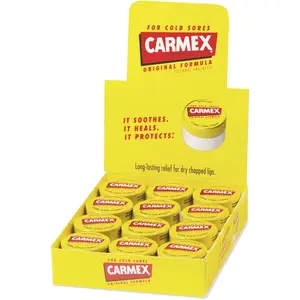 Carmex Moisturizing Lip Balm, Original Flavor, 0.25 oz Jar, 12/Box (LIL62458)