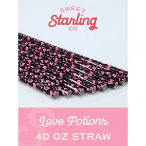 Love Potions 40 oz Reusable Straws- Wide Fit