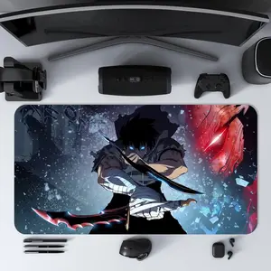 STORMMECH - Sung Jin Woo SoloLeveling Pattern Mouse Pad, Rectangle Gaming Mouse Pad, Non-slip Mousepad, Office Desk Keyboard Mouse Mat for Home Office Game Room Desk, Mouse Mover Pad, Computer Desk Pad