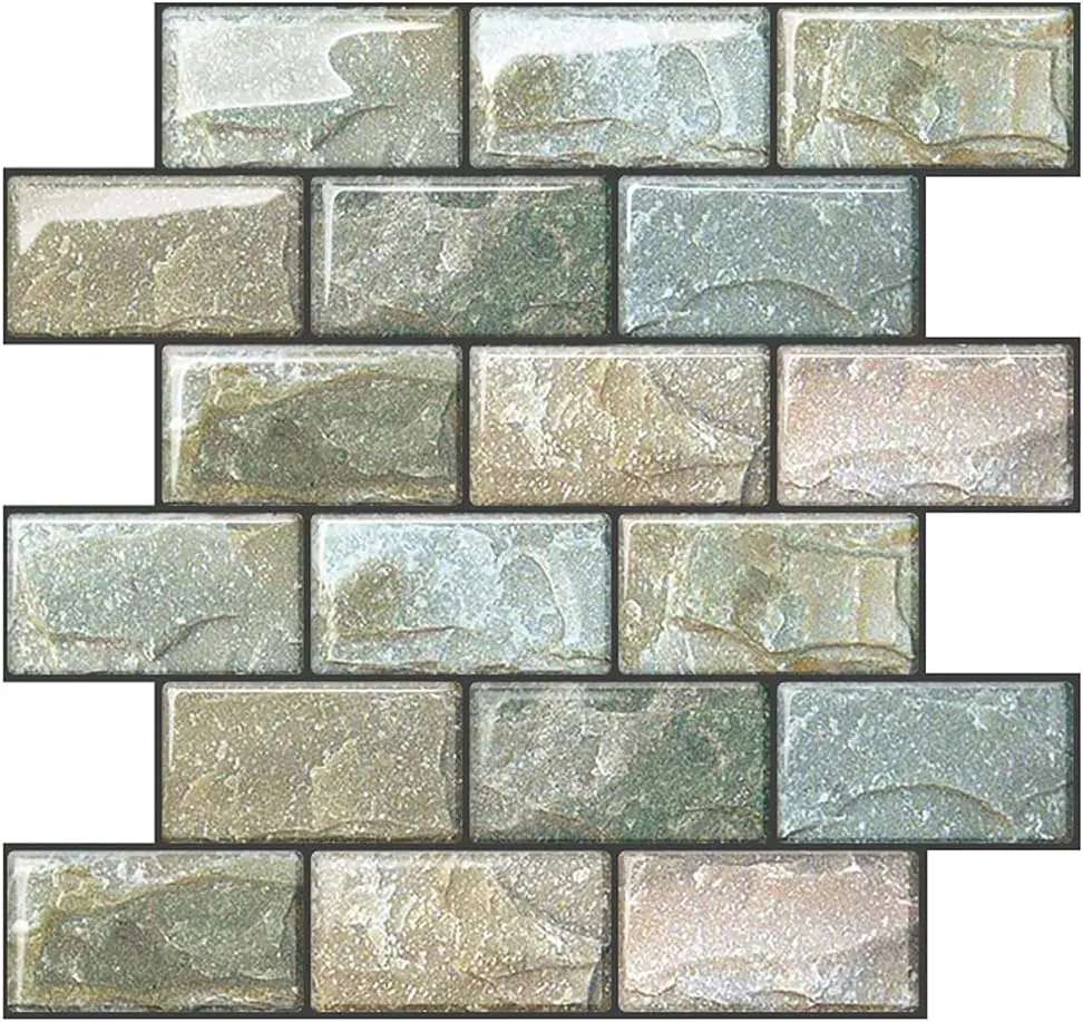 10 Sheets Peel and Stick Tile Backsplash for Kitchen Wall Tile, Self Adhesive Brick Backsplash Subway Tiles Backsplash, Stick on Tiles Kitchen Backsplash 10"x10.6"