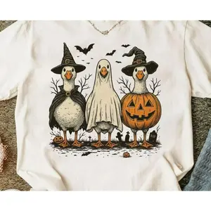 Boo Ghost Goose Shirt, Halloween Goose Shirt, Halloween Shirt, Autumn Shirt, Skeleton Goose, Halloween Pumpkin Goose Shirt, Spooky Season