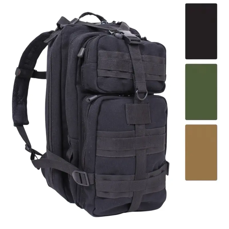 ROTHCO Tactical Backpack, 25L Heavyweight Canvas Go Pack with MOLLE Webbing, Multiple Pockets & Comfortable Adjustable Straps for Hiking, Secure, Outdoors, Backpacks, Top Handle, Multi-Compartment, Breathable, Cotton, Padded Back With Mesh Backing, Secure