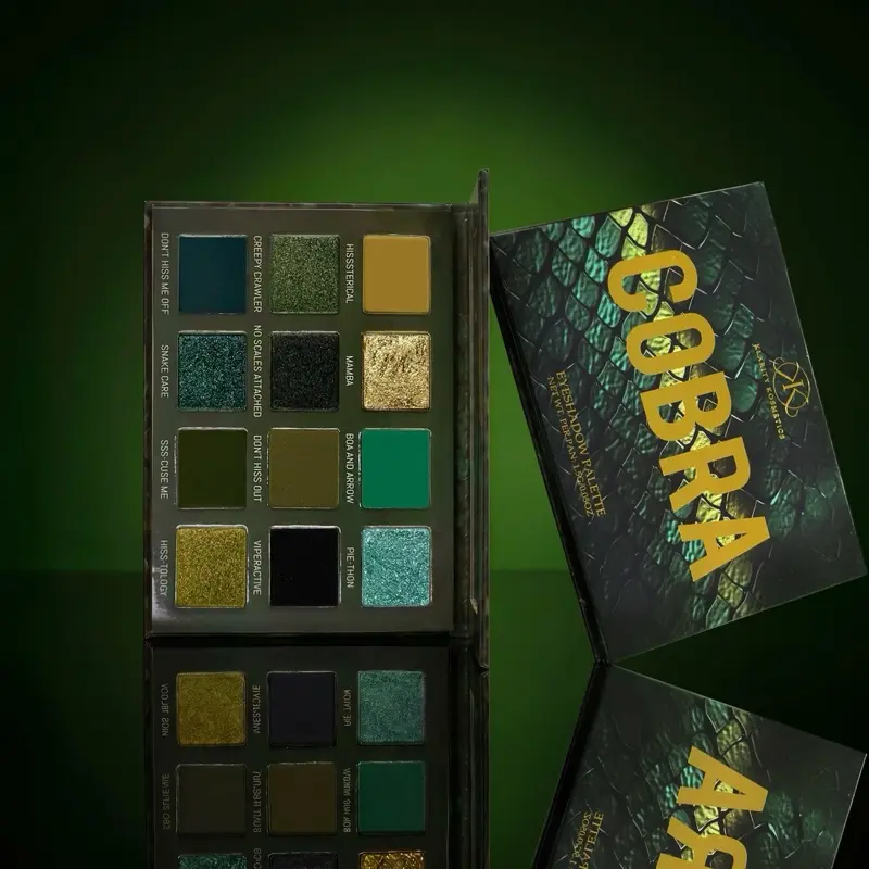 KLARITY KOSMETICS Cobra Green Eyeshadow Monchrome Palette Makeup Blend Matte Pigment Shimmer Cosmetic for All Skin Types Monochrome
