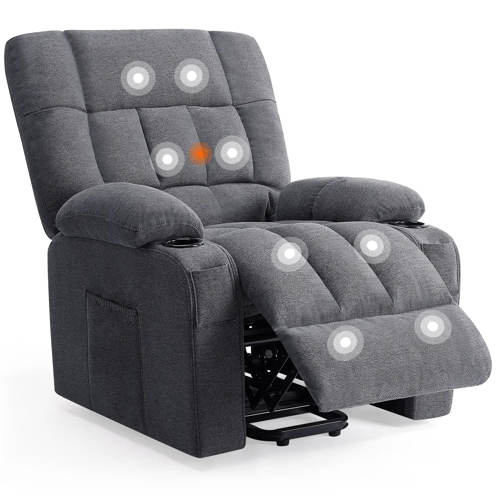 Sweet Furniture S Electric Power Lift Recliner Chair - Heated Vibrating Massage Chair with Lumbar Support, Adjustable Ergonomic Design, Adjustable Back Living Room Furniture, Body-Friendly Home Theater Seating