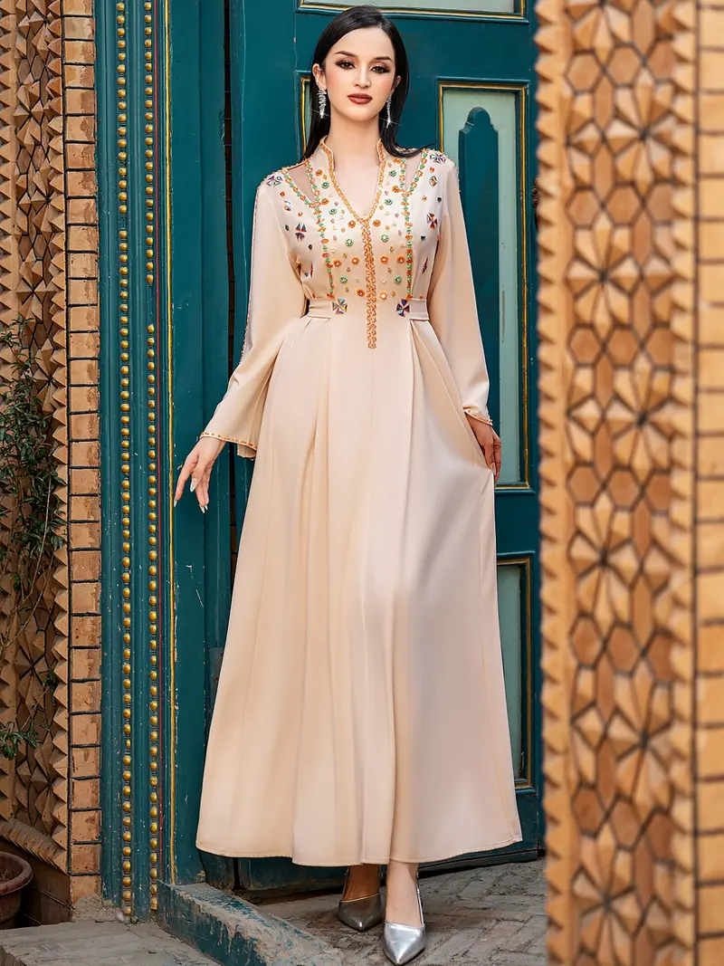 dress glitter muslimah Cameron Blake CB3236 Formal Slit Long Ruffle Pleated Evening Dress main image 1