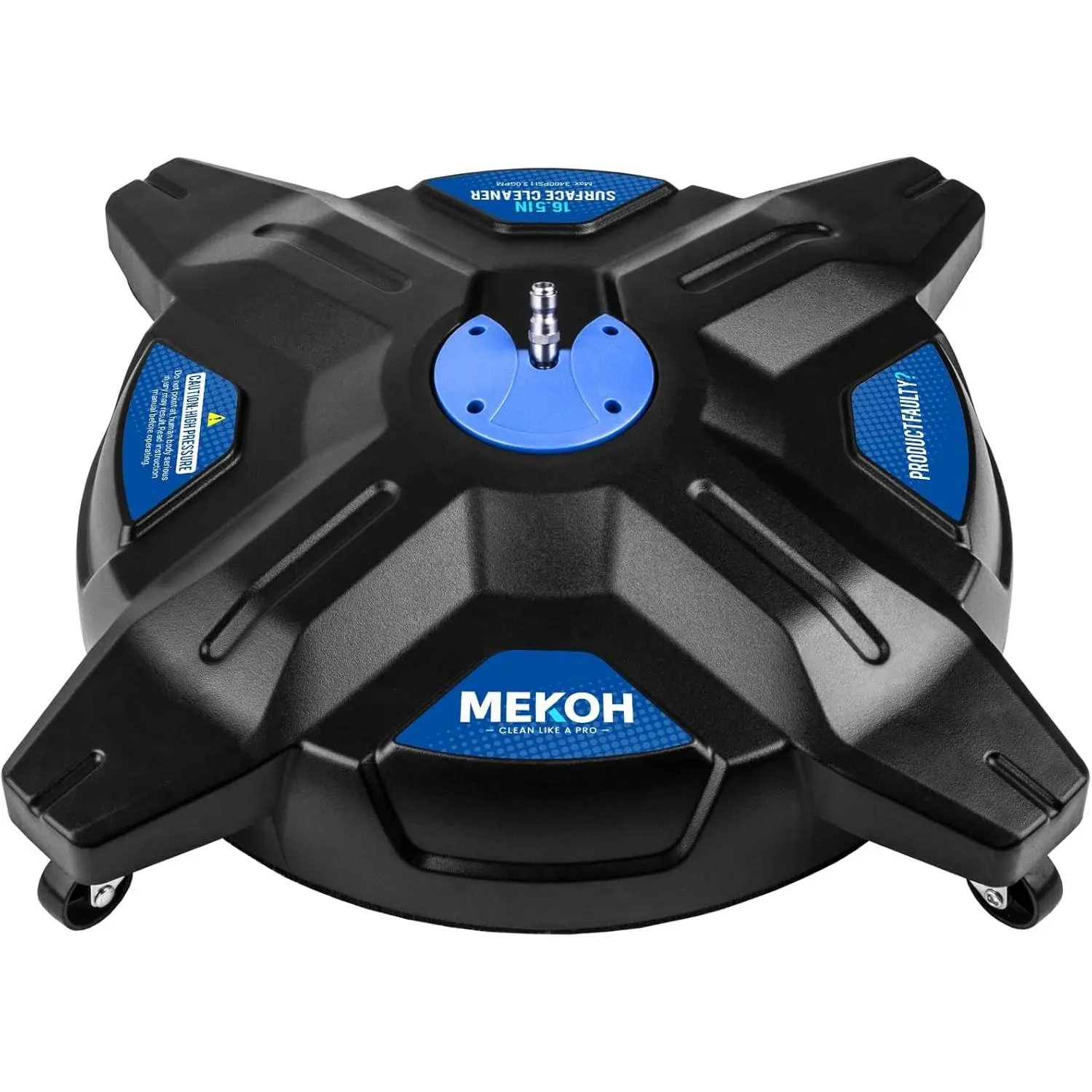 MEKOH 16.5” Pressure Washer Surface Cleaner, Large Lightweight Driveway Pressure Washer Attachment 3600PSI, 4 Caster Wheels, 1/4” Quick Connect, Universal Gas & Electric Power Washer Surface Cleaner campingessentials