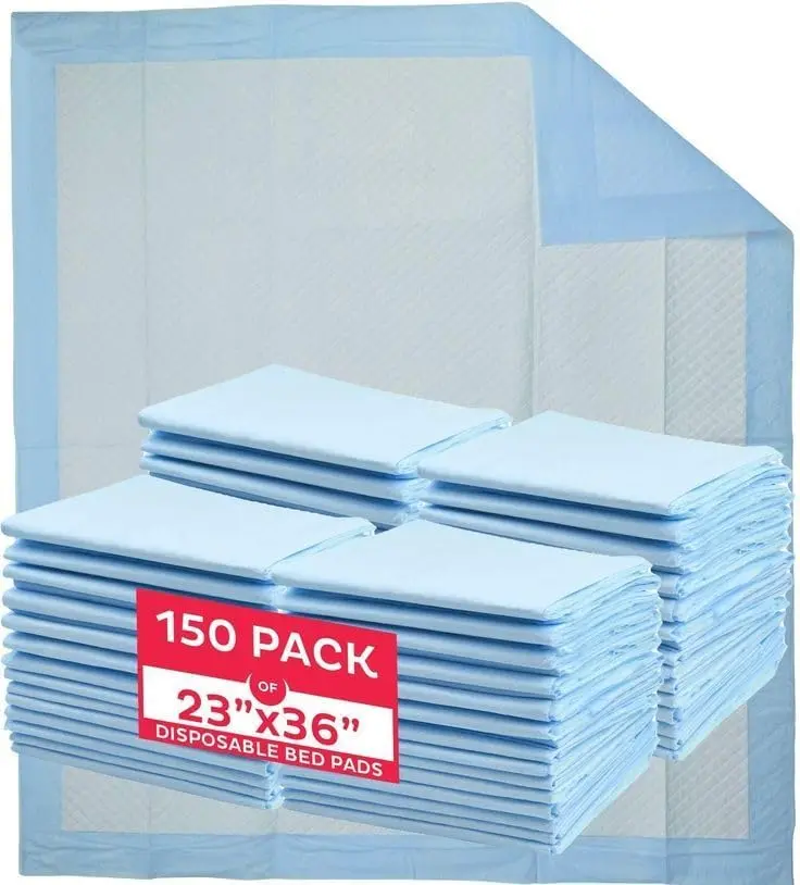 Metro Source Disposable Underpads 36 x 23 Inches 150 Count Highly Absorbent with Waterproof Backing for Bed and Surface Protection Pack