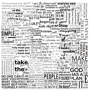 Cartoon Black and White Slogan Series Sticker, 50pcs/set Self Adhesive Decorative Stickers, DIY Decals for Water Bottle, Laptop, Phone Case