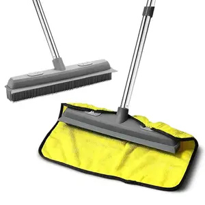 Rubber Broom Floor Brush Carpet Dog Pet Hair Remover Removal Broom for Home Cleaning