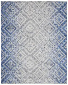 Nourison Home Whimsicle WHS17 Ivory Blue Contemporary Power-loomed Rug