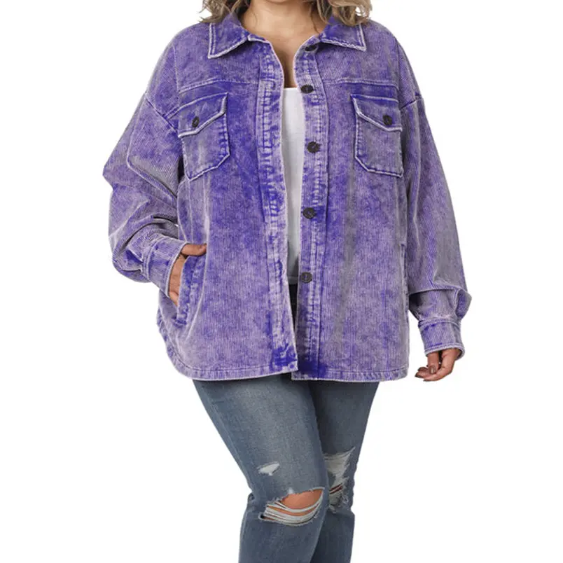 Shorty - Blueish Vintage Oversized Corduroy Shacket