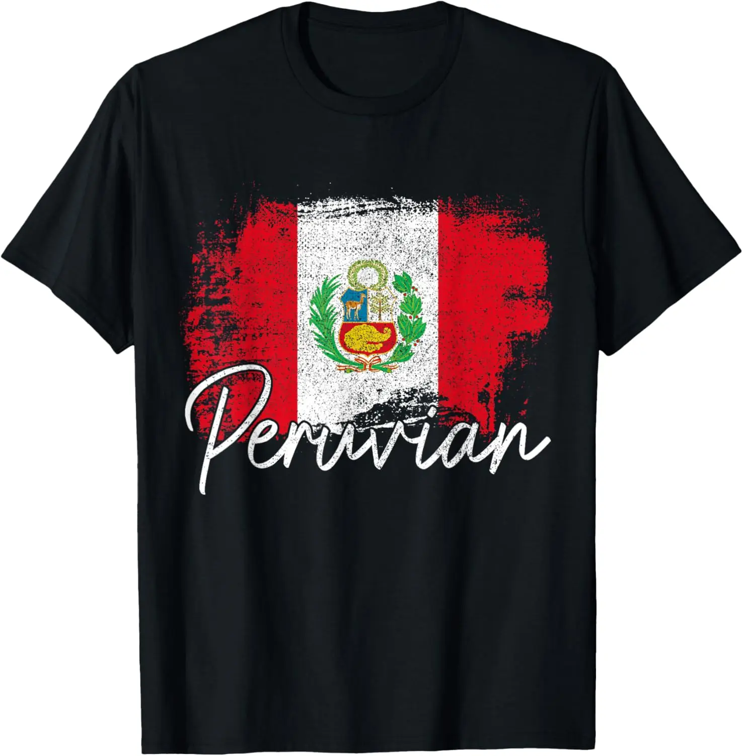 Peru Vintage Flag Peru Pride Roots T-Shirt Pure Cotton Graphic Tees Menswear Top: Gifts for Men & Women