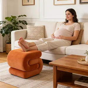 Modular Sofa Ottoman  Foot Stools for Sectional Couch Flexible Combination Footrest for Couch Plush Memory Foam Foot Rest for Living Room