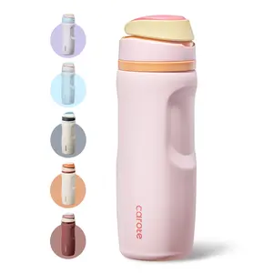 [CAROTEGO] 26oz/32oz Multi Color Choice Insulated Water Cup Stainless Steel with Pop-up Straw, Dishwasher Safe, Carry Handle