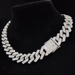 High Quality Sparkling Cuban Chain Necklace - Shiny Hip Hop Fashion Men's Jewelry - Perfect Father's Day, Halloween, Christmas Gift, Geometric Design, Fashion Necklace
