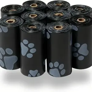 5 Rolls 75 Counts Dog Poop Bag, 5 Rolls/75pcs Leak Proof Dog Poop Bagwith Paw Print Design,Pet Waste Bag,Pet CleaningSupplies for Outdoor Walking