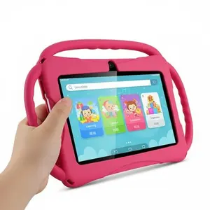 7-inch Kids Tablet with Three-Handle Shockproof Case Android Learning Tablet for Toddlers Parental Control Dual Camera WiFi Best Gift for Children Red Digital Educational Tool Tablet 7 inch Protection
