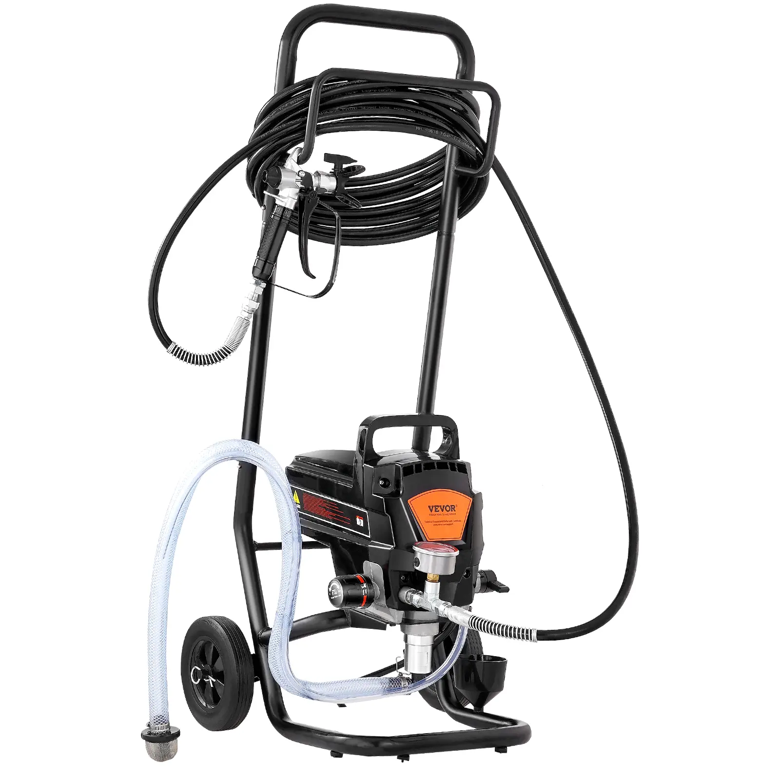 【summerfinds】VEVOR Stand Airless Paint Sprayer, 950W 3000PSI High Efficiency Electric Airless Sprayer With Cart, Paint Sprayers for Home Interior and Exterior Furniture and Fences, Fine And Even Painting Effect