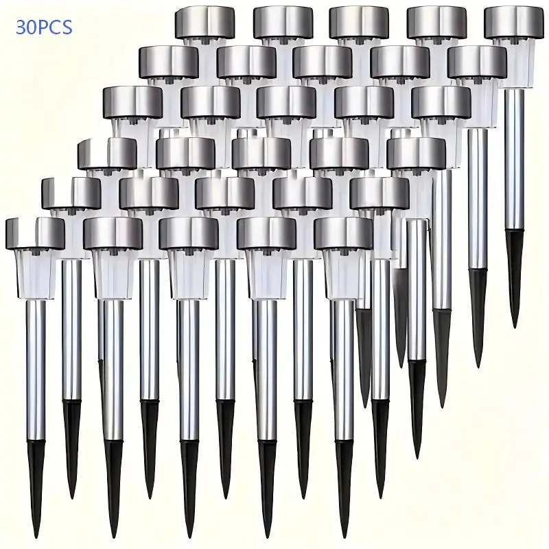 30 Waterproof Outdoor Solar Landscape Lawn Lights – White Light, for pathways, gardens, holiday decorations (Christmas, Halloween), and outdoor activities (parties, barbecues) sohochic