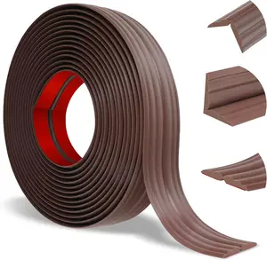 Wall Corner Protector Peel and Stick Corner Trim Molding Flexible inside & outside Wall Edge Guard Self Adhesive Moulding Trim for Edge Use, Brown, 0.8” W X 10’ L Heonay