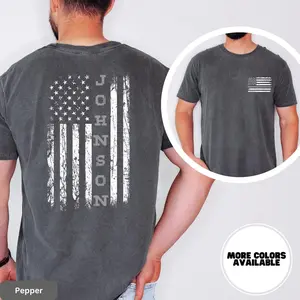 Custom Correctional Officer Shirt USA Thin Grey Line Flag Gift for Corrections Officer Wife Mom Dad Prison Detention Officer