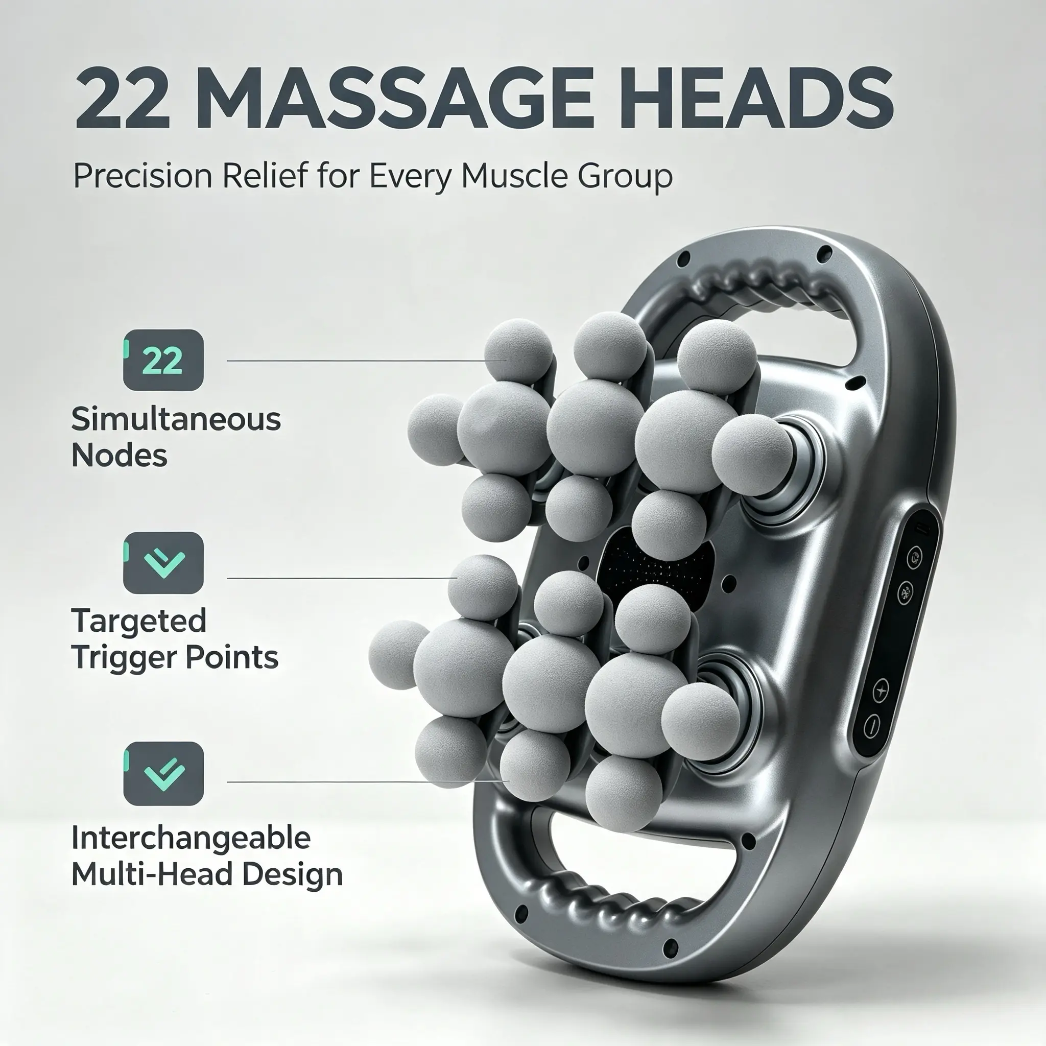 Professional Grade Fascia Gun Muscle Relaxer - 22 Massage Heads + LED Display, 9 Speeds And Modes. Deep Impact For Neck, Back, Leg, Shoulder Muscles, Sports Recovery/ Office Relaxation/ Holiday Gifts